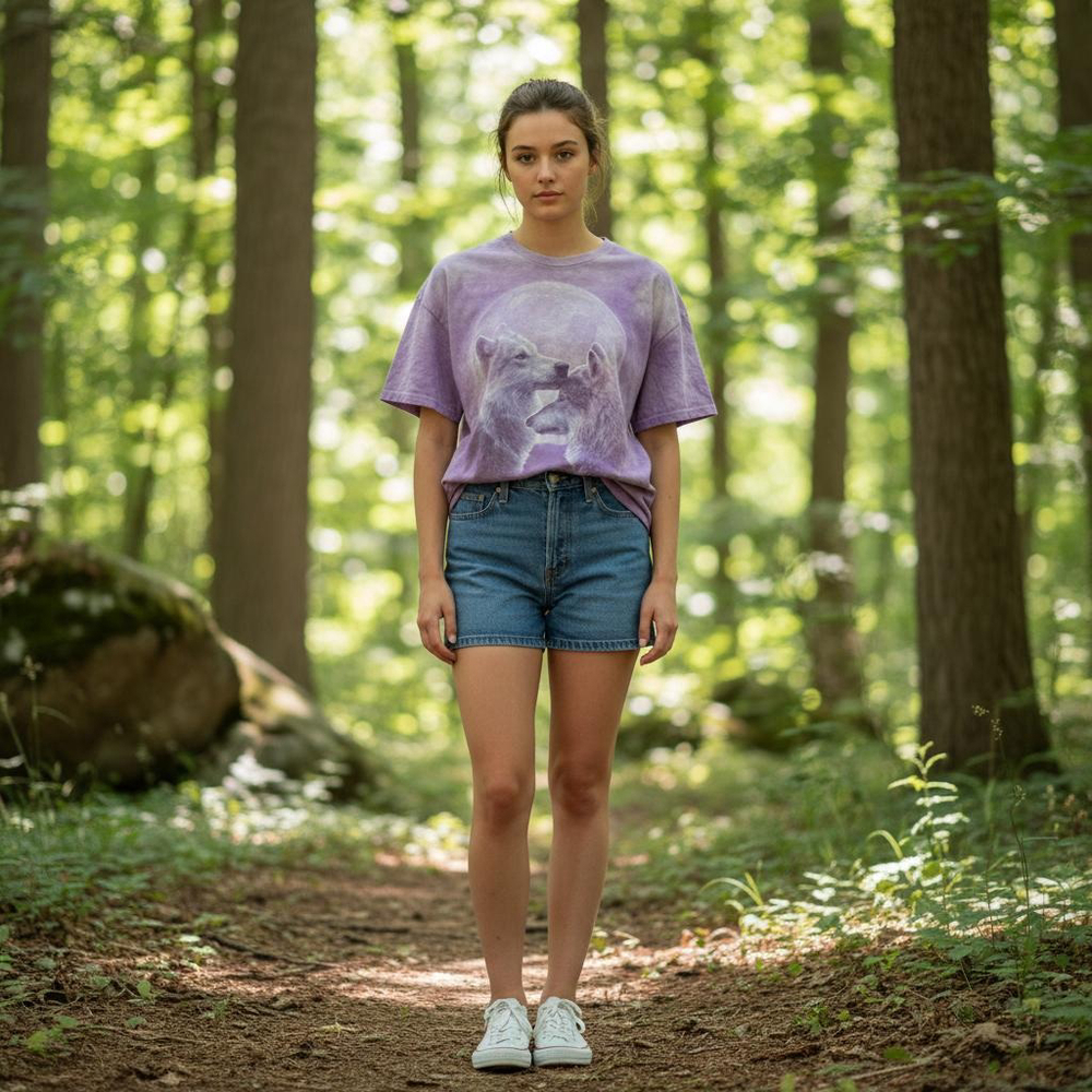 The Mountain Purple Tie-Dye Skull Short Sleeve Tee